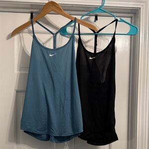 Nike Women's Teal and Black dri-fit tank tops size small